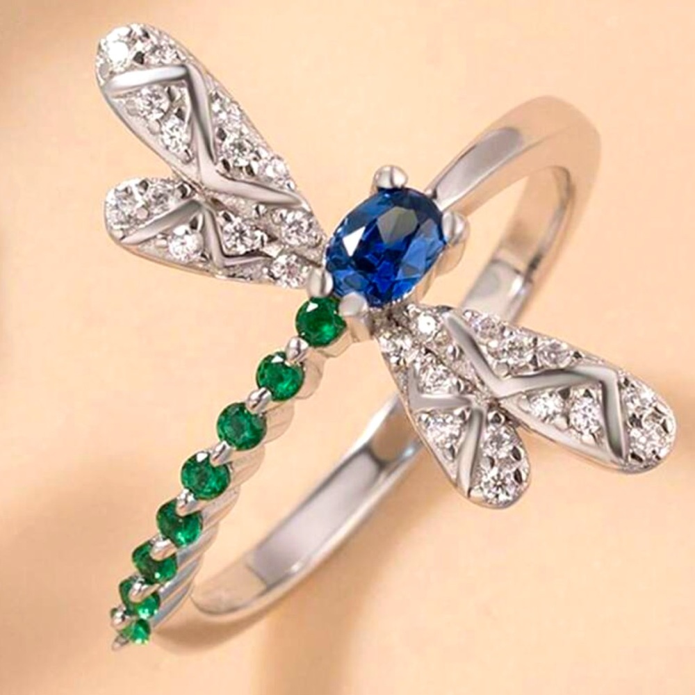 Cubic Zirconia Dragonfly Ring